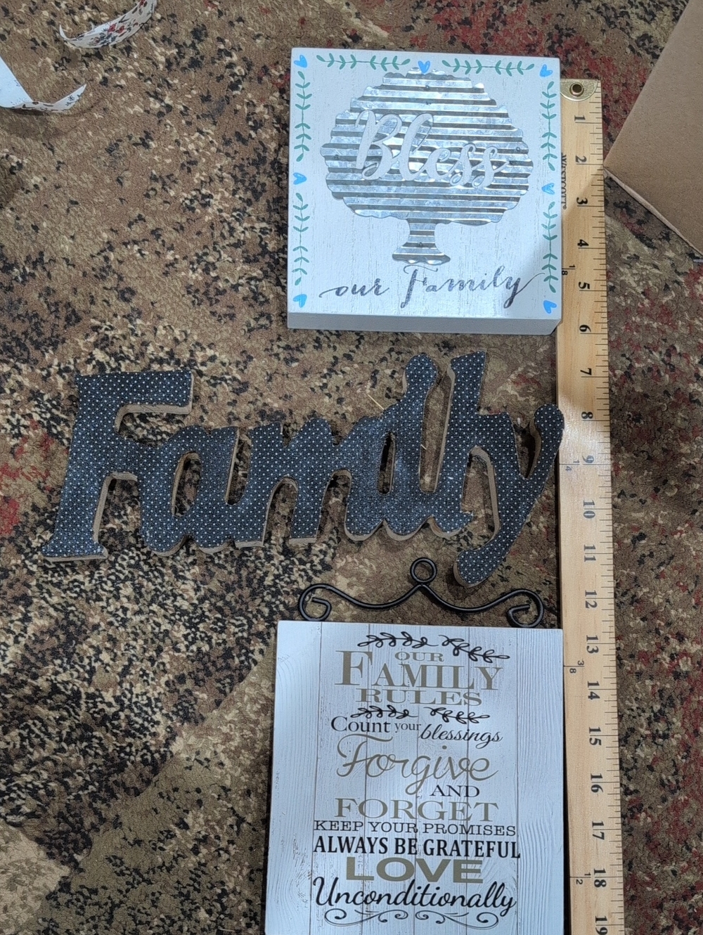 Blank Home Accents 'Family'  Set Of 3